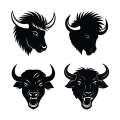 buffalo head  mascot logo design