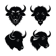 buffalo head  mascot logo design
