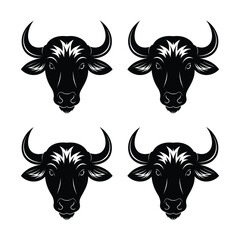 buffalo head  mascot logo design