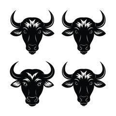 buffalo head  mascot logo design