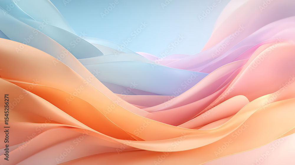 Aufkleber abstract colorful gradient glass background with smooth transitions of color 3d rendering.