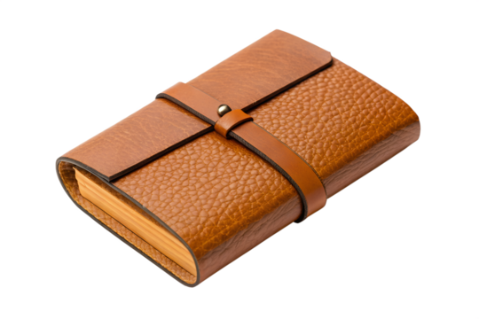 Luxurious Leather-Bound Journal with Wooden Interior Elegant Writing Book