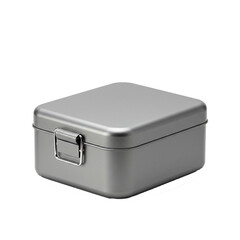metal lunch box isolated on white