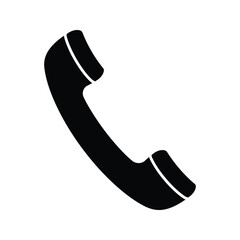 Black Silhouette Phone Icon Contact Us Support Phone Symbol Communication Image