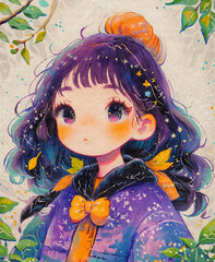 children's story book, The illustration is detailed manually in Photoshop