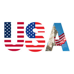 USA Text with American Flag Pattern &ndash; Patriotic Typography Vector - united states flag for 4th july