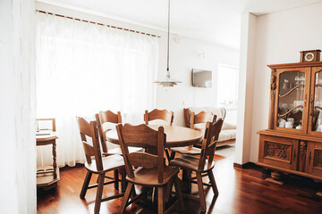 modern luxury dining room interior, 3d render