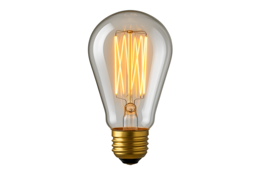 Edison bulb isolated on transparent background - Powered by Adobe
