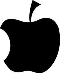 Black Apple Icon transparent Background