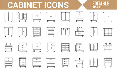 Cabinet and Furniture Icons - Home Storage Solutions