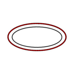oval rope design on white background 