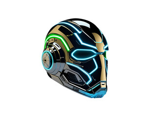 futuristic sci-fi helmet led lights.