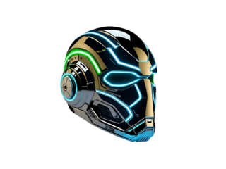 futuristic sci-fi helmet led lights.