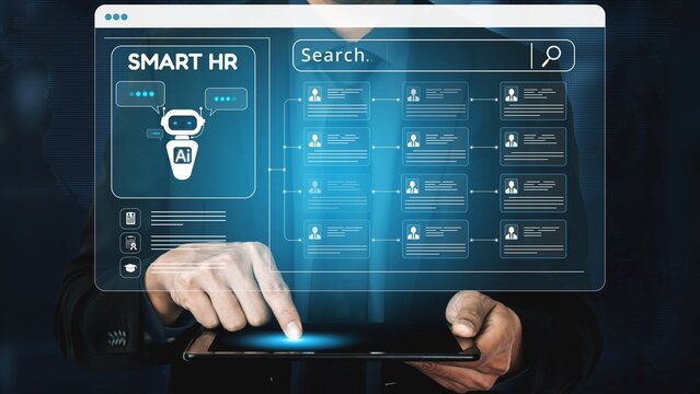 Smart HR system using AI and digital platforms for efficient recruitment, talent analytics, employee engagement, and workforce management in modern organizations. Muxer