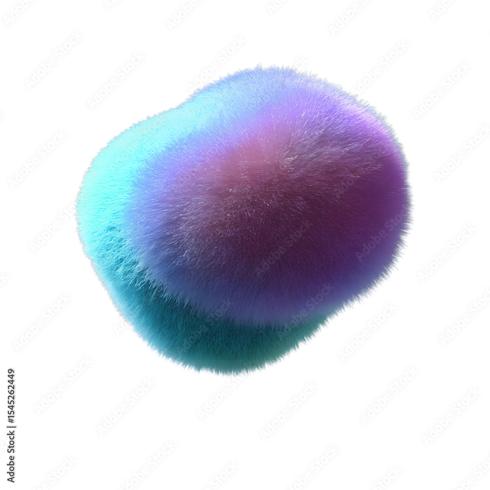 Fototapete 3d fluffy render of a circle shape on a transparent background