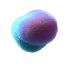 3d Fluffy render of a circle shape on a transparent background 