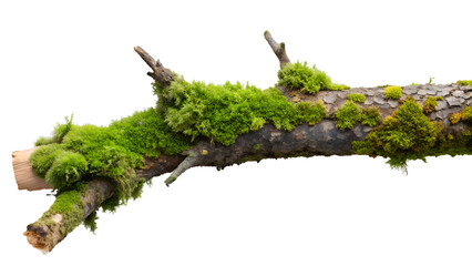 green moss on white background