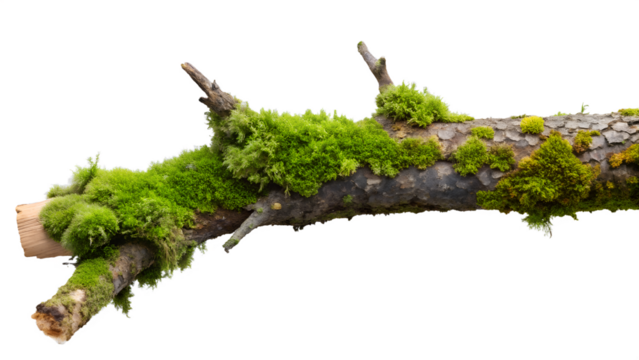 green moss on white background