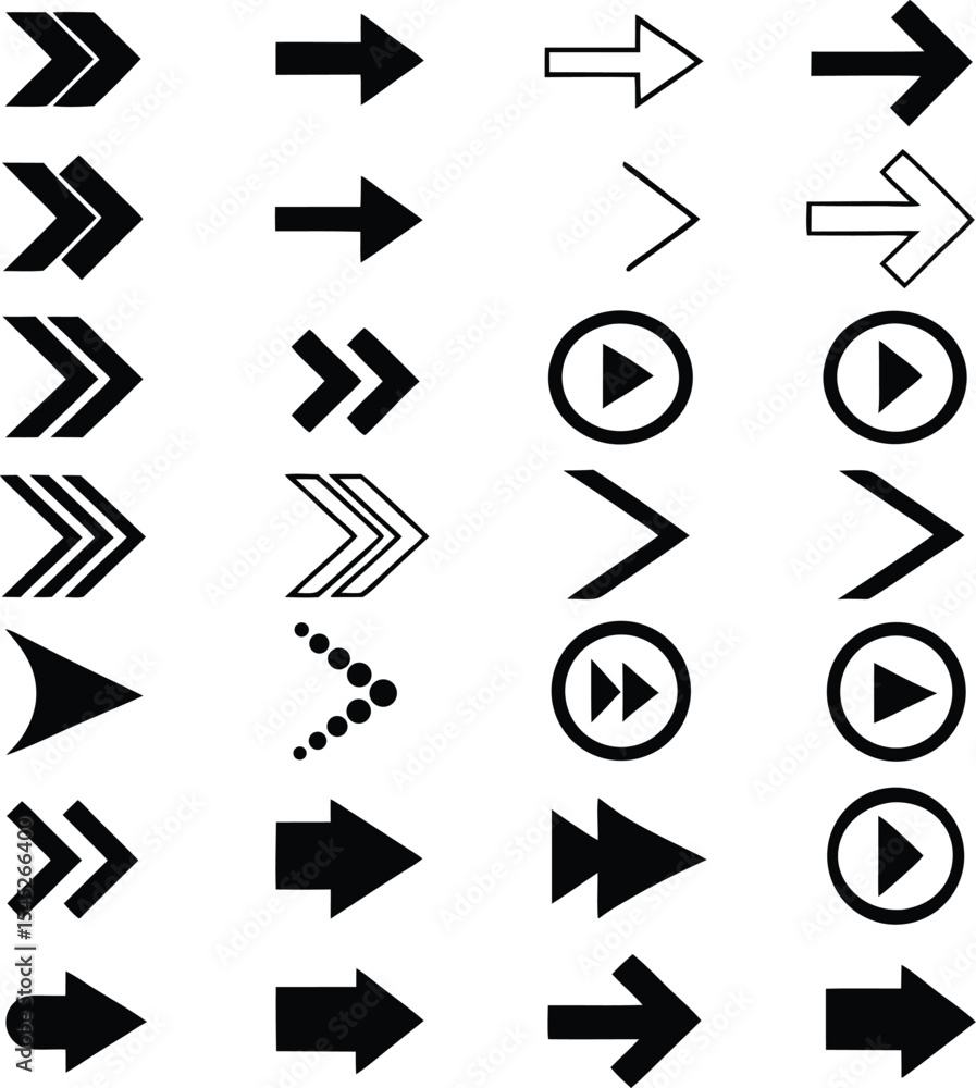 Aufkleber collection of vector arrow icons and symbols in various styles for web design navigation and user in