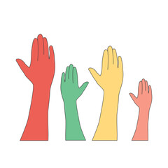 International youth day celebration hand symbol. Happy youth day for diverse teenagers, isolated vector, silhouette vector