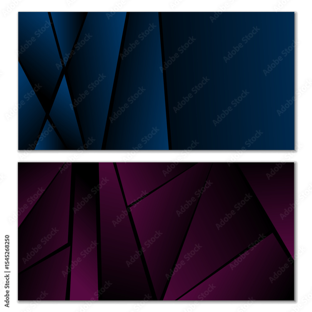 Poster abstract polygonal pattern. set of two dark gradient polygonal backgrounds. background design, cover