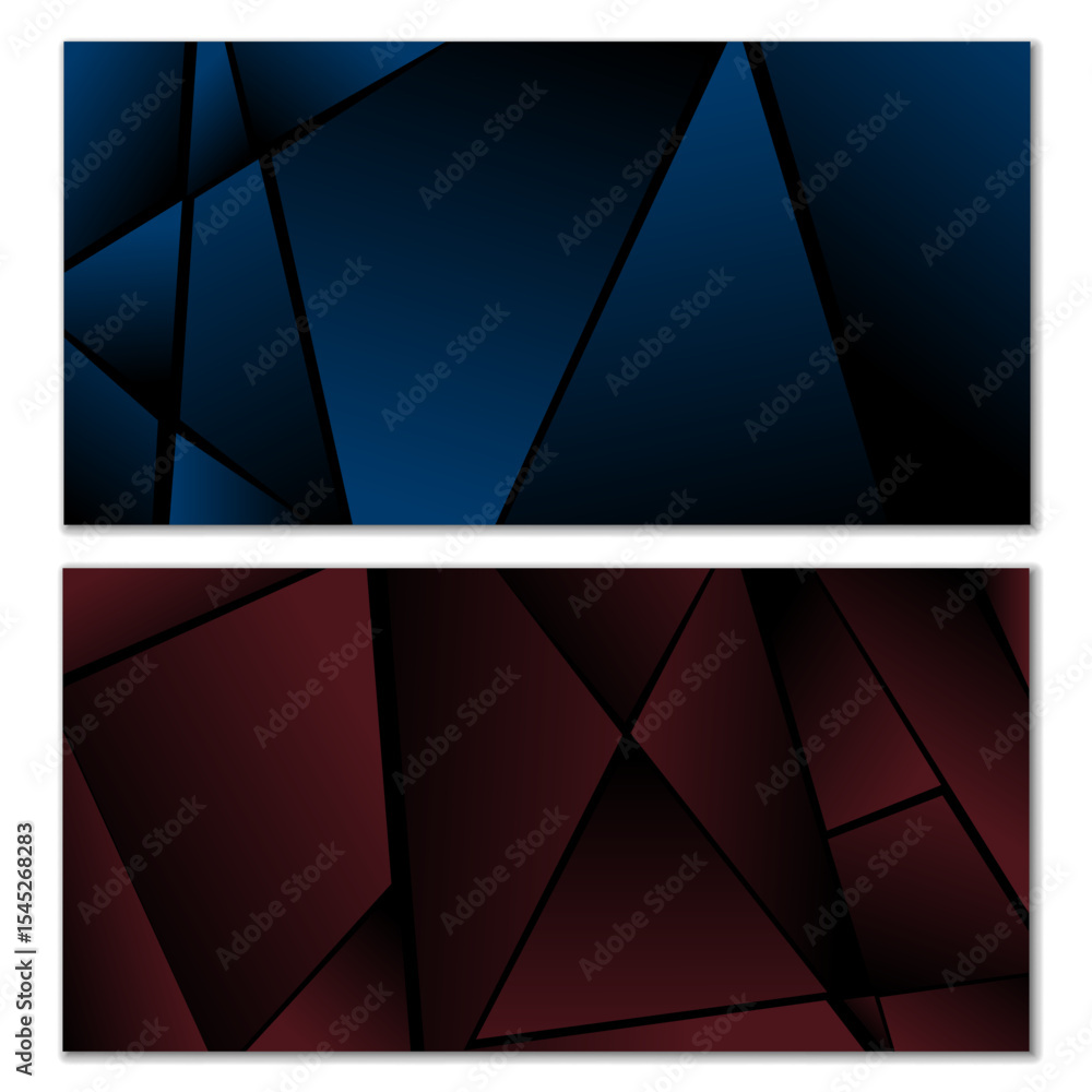 Aufkleber abstract polygonal pattern. set of two dark gradient polygonal backgrounds. background design, cover