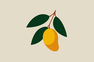 A minimalistic vector illustration of a mango, clean and modern