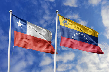 The Flags of Chile and Venezuela Waving Together, Symbolizing the Complexities of South American Diplomacy.