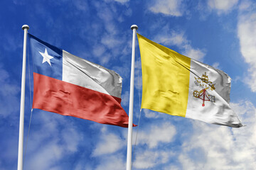The Flags of Chile and Vatican City Fly Side by Side, Symbolizing Diplomatic and Spiritual Connections.