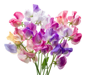 Sweet Pea flowers with vibrant pastel floral beauty