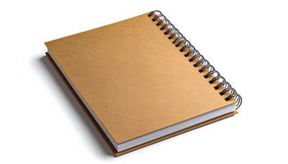 Kraft Spiral Notebook Closed Isolated on White