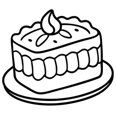 Coffee Cake line art vector