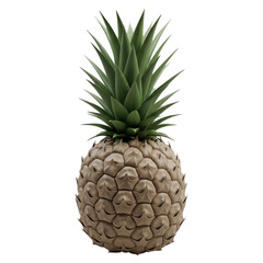 Fototapeta premium Cutout Digital clay pineapple with green spiky top
