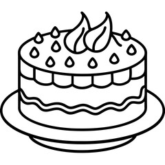 Coffee Cake line art vector