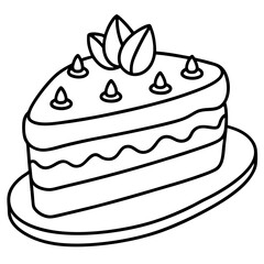 Coffee Cake line art vector