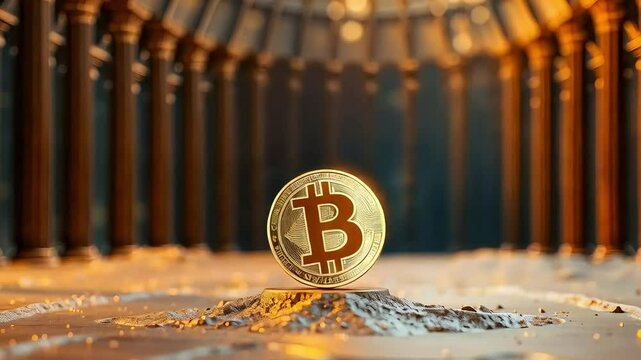 Bitcoin spinning | cryptocurrency Concept