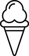 Cone  Ice Cream outline vector illustration on white background