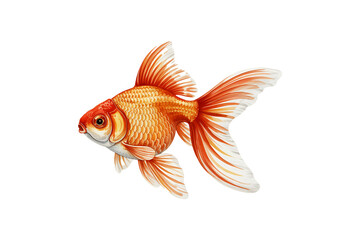 Fototapeta premium Goldfish isolated on white background. fish clipart, png cut out