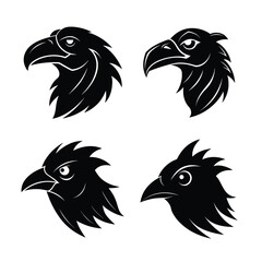 Bird head mascot silhouette logo style.