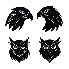 Fototapeta premium Bird head mascot silhouette logo style.