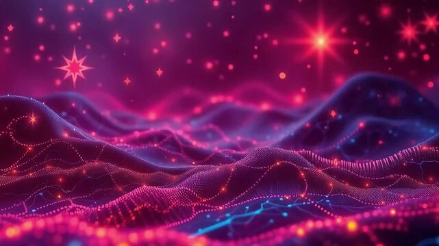 Abstract digital wave background | Seamless loop motion | Futuristic technology