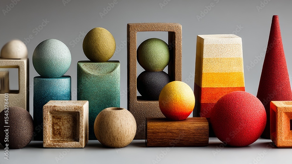 Poster geometric abstract shapes and textures in modern layout for design background art installation conce