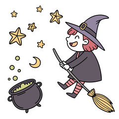 Witchy Elements – Cute Magic Sticker Vectors
