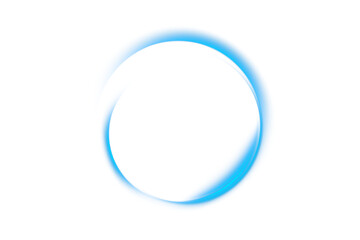 Abstract blue and white brushstroke circle on black background artwork