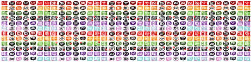 Set sale banners, 420 discount labels. Promo tags in vector