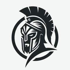 Spartan Warrior Helmet Logo Vector