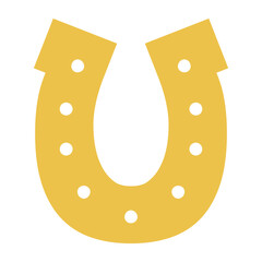 Horseshoe with nails, isolated. Good luck symbol, lucky charm, talisman. Flat style vector illustration. 2026 Japanese, Korean, Vietnamese Chinese Lunar New Year holiday logo, icon, design element