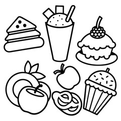 Foods line art vector