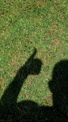 silhouette of a hand with an expression or sign of okay and success