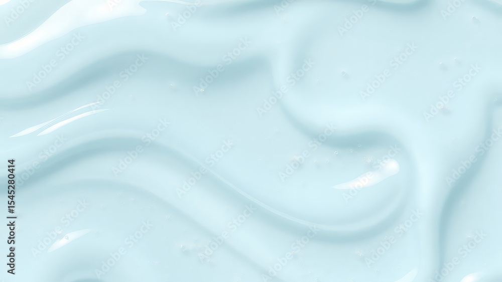 Aufkleber light cyan fluid surface with swirling patterns and small bubbles texture for background use in cosm
